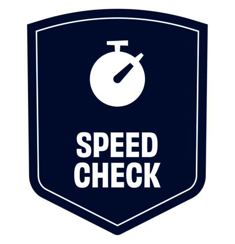 Dunkelblaues Speed Check Logo
