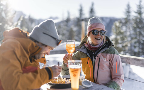 Hütten im Skigebiet