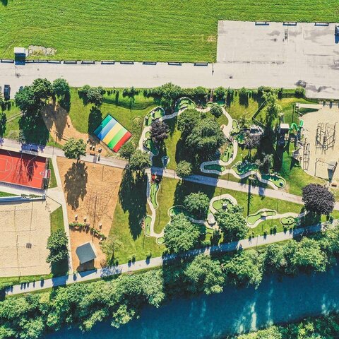 Blick auf den Freizeitpark Zell aus der Vogelperspektive