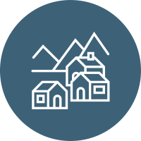 Häuser und Berge Icon